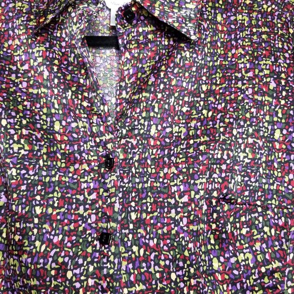 Talbots Petites Multicolored Pure Silk Ruched Top - Picture 4 of 5